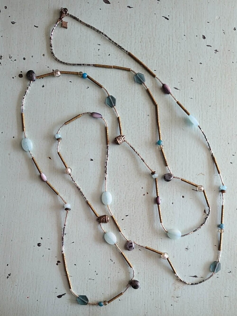 Silpada 60in Multi Colored Beads And Stones Long Wrap  Necklace